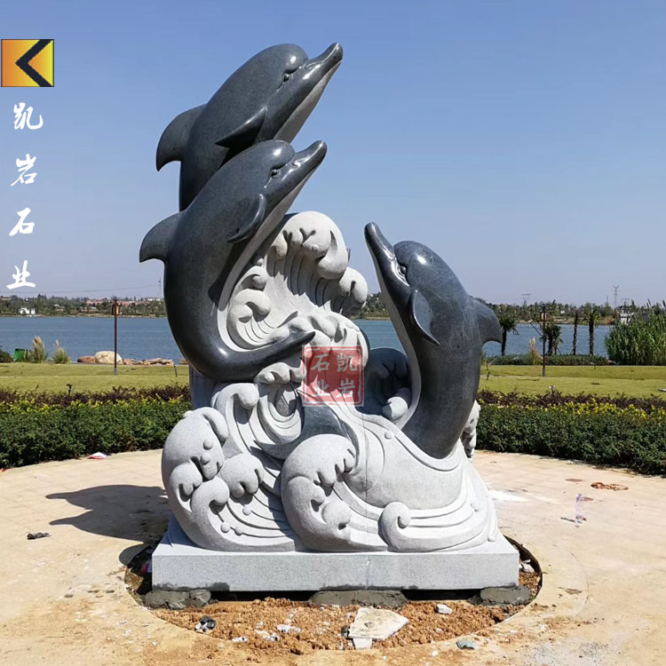 園林景觀噴水雕塑 海豚噴水石雕系列
